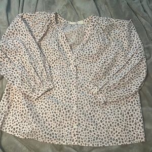 Levi flowered v neck button shirt